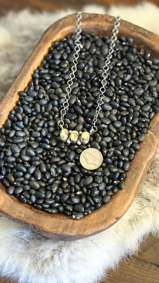 3 STONE PALOMINO NECKLACE
