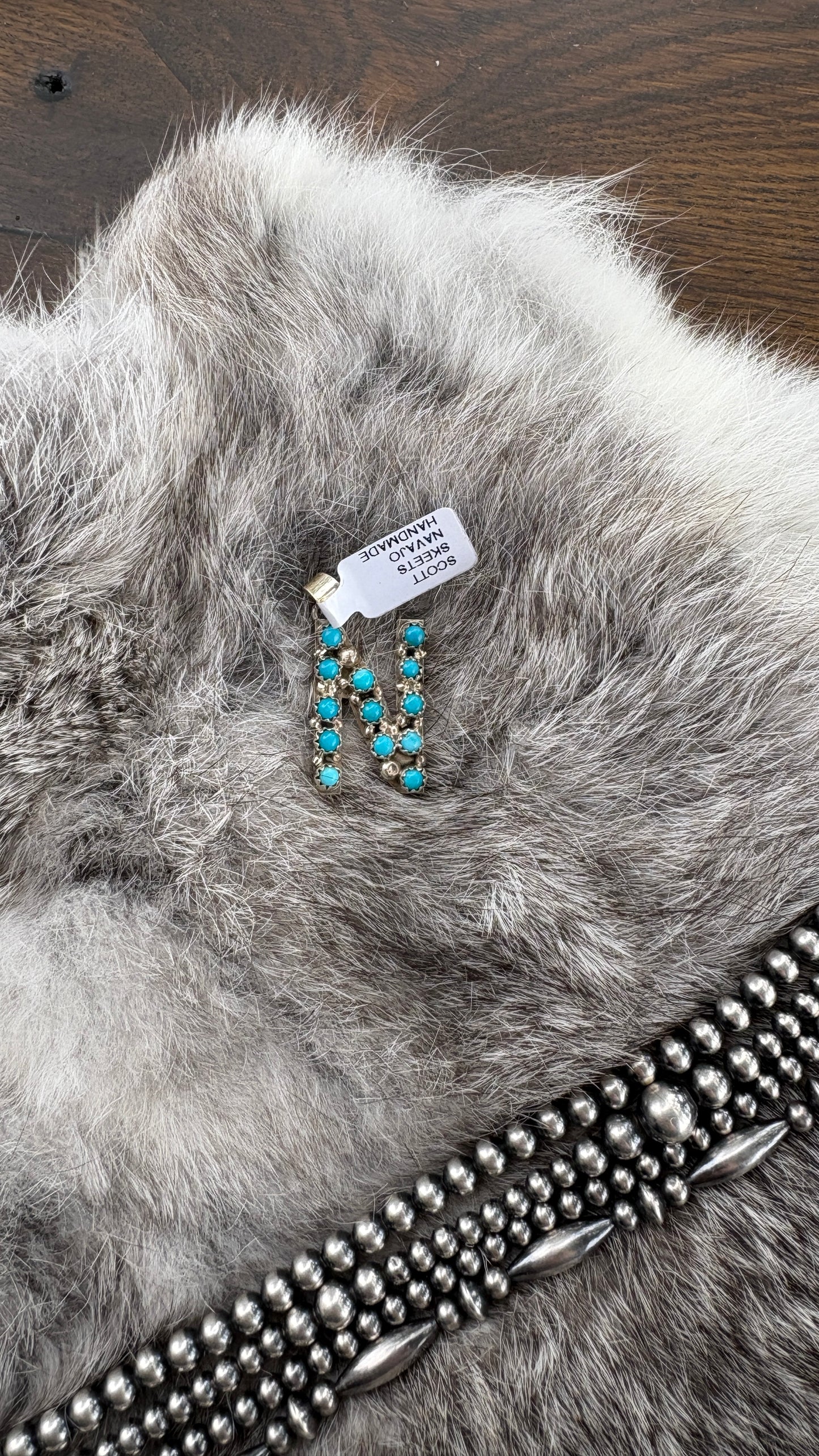 KINGMAN TURQUOISE INITAL PENDANT BY SCOTT SKEETS