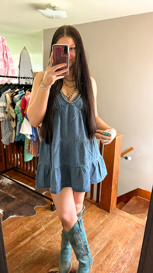 DENIM MINI DRESS