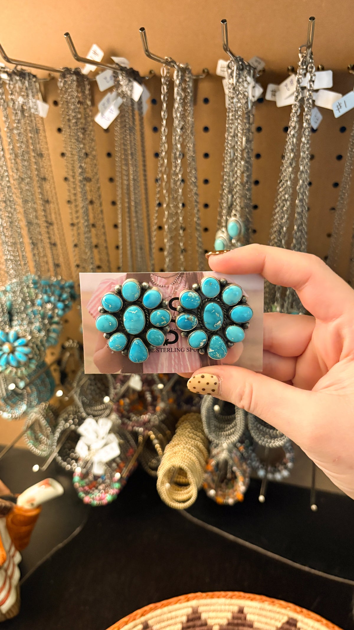 SKY BLUE SONORAN TURQUOISE CLUSTER EARRINGS BY LETRICIA LARGO