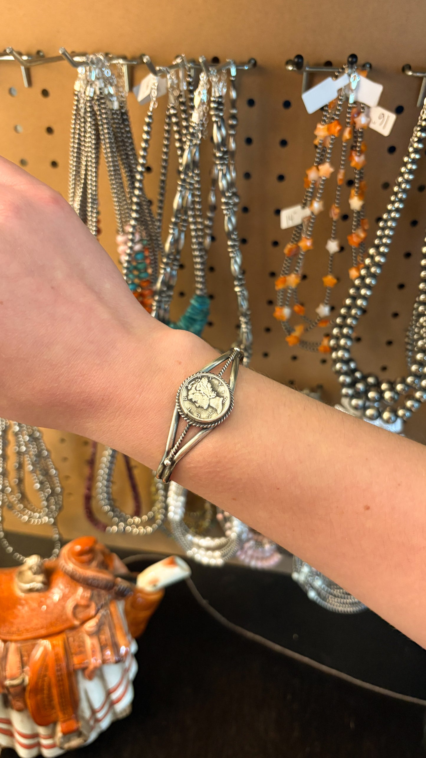 1944 MERCURY DIME CUFF BY PEGGY SKEETS