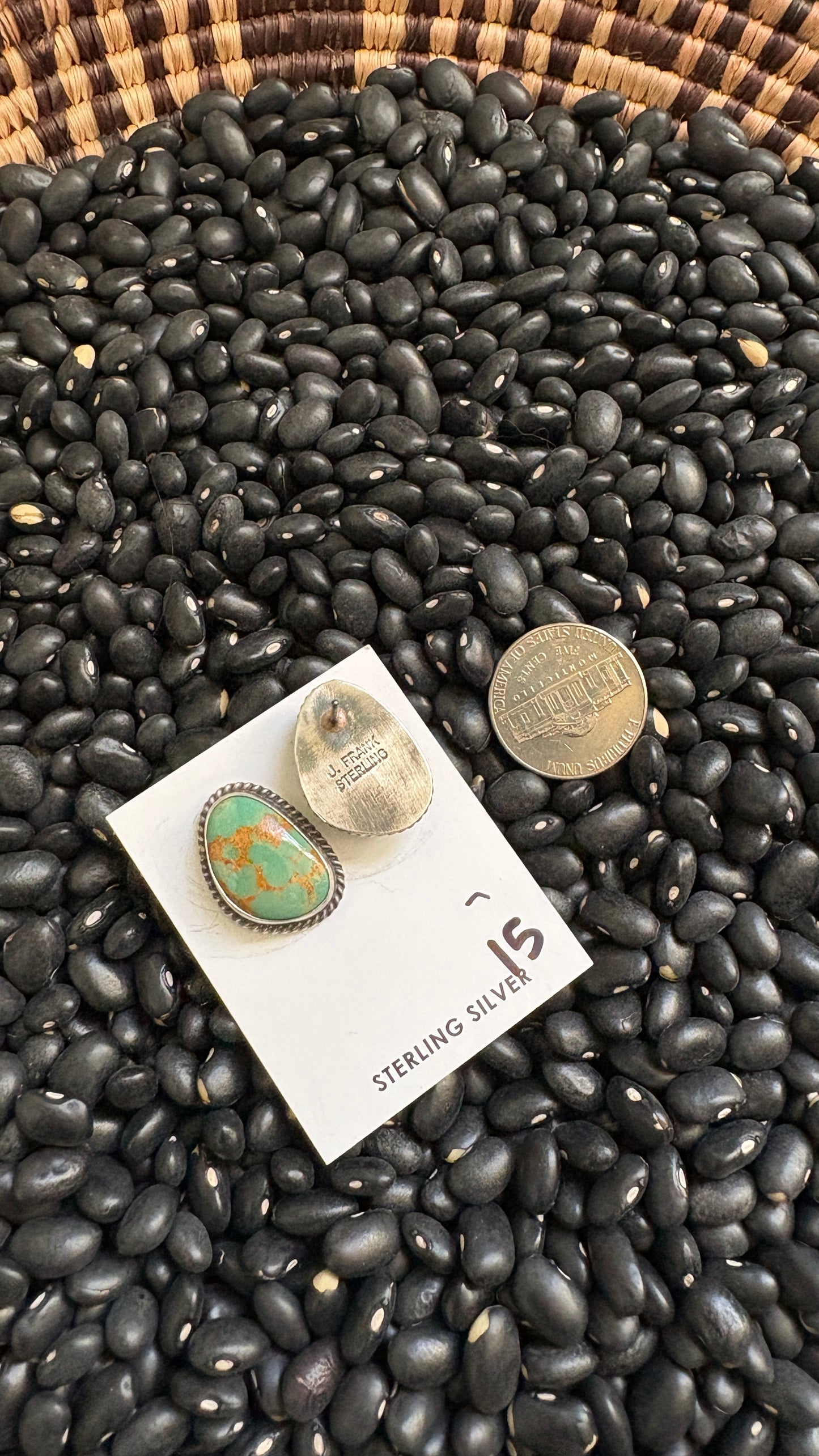LARGE TURQUOISE POST EARRINGS