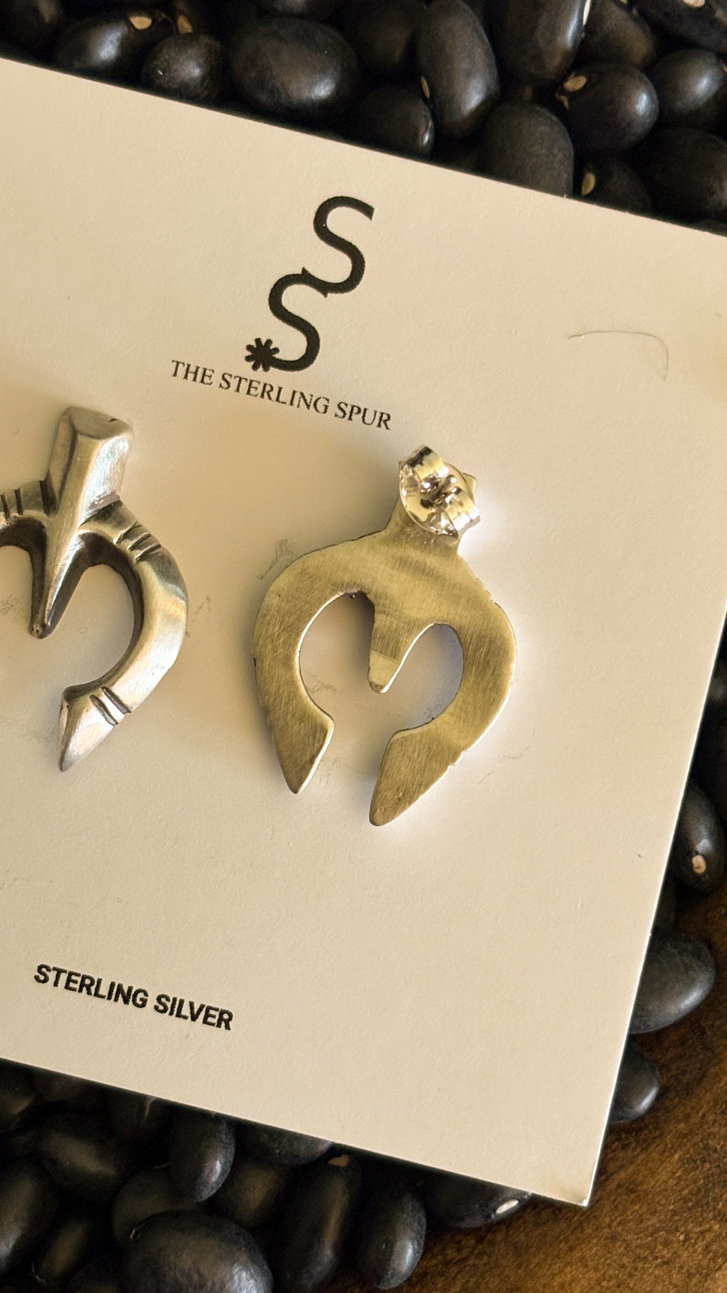 THICK SILVER NAJA POST EARRINGS