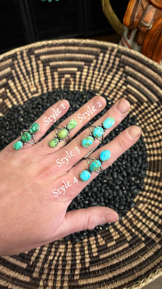 SONORAN TURQUOISE 3 STONE STATEMENT RING