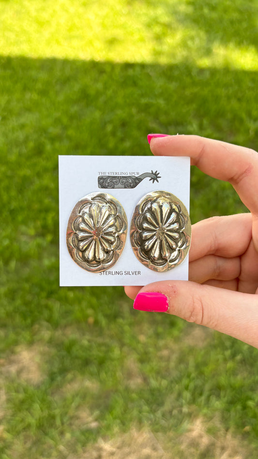 LARGE PLAIN CONCHO EARRINGS