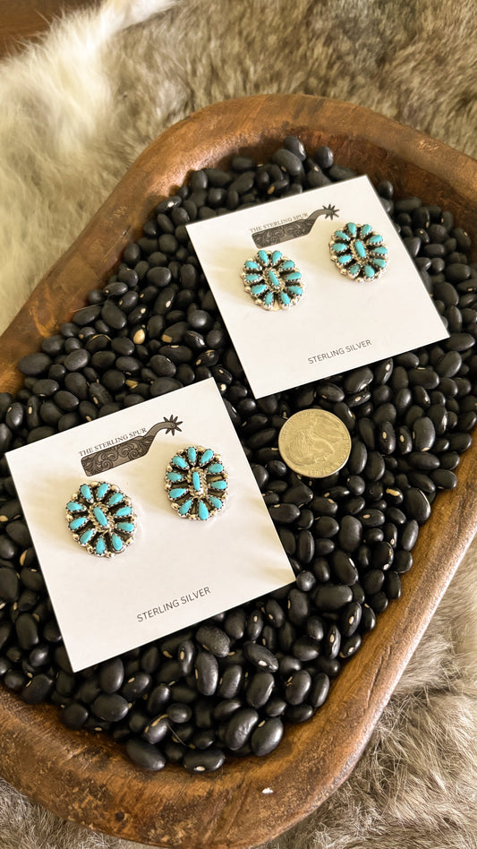 TURQUOISE CLUSTER EARRINGS BY MILTON JAMES