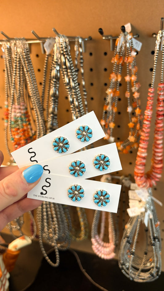 MINI TURQUOISE CLUSTER EARRINGS