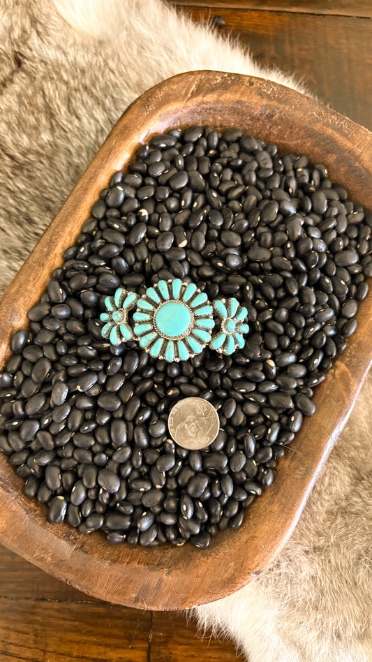 KINGMAN TURQUOISE CLUSTER CUFF BY DAVIN BENALLY