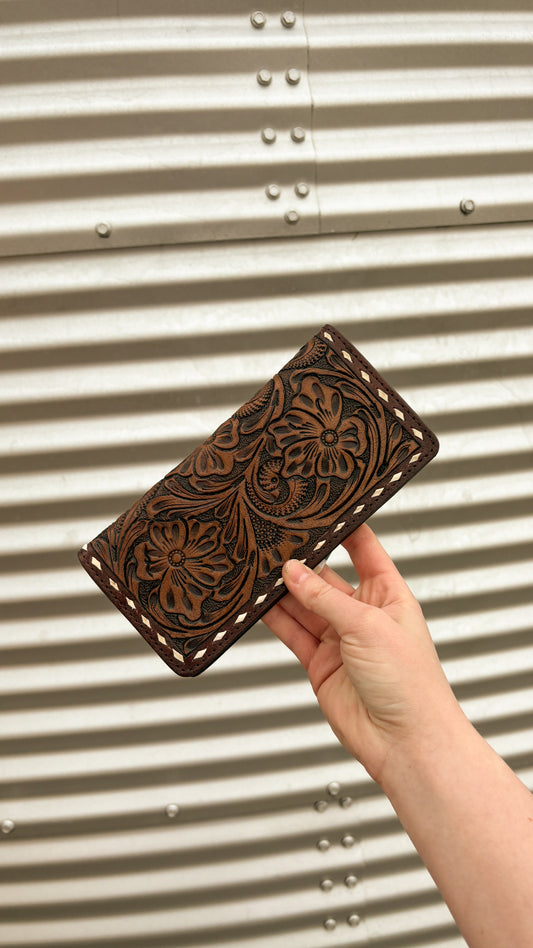 LEATHER TOOLED WALLET