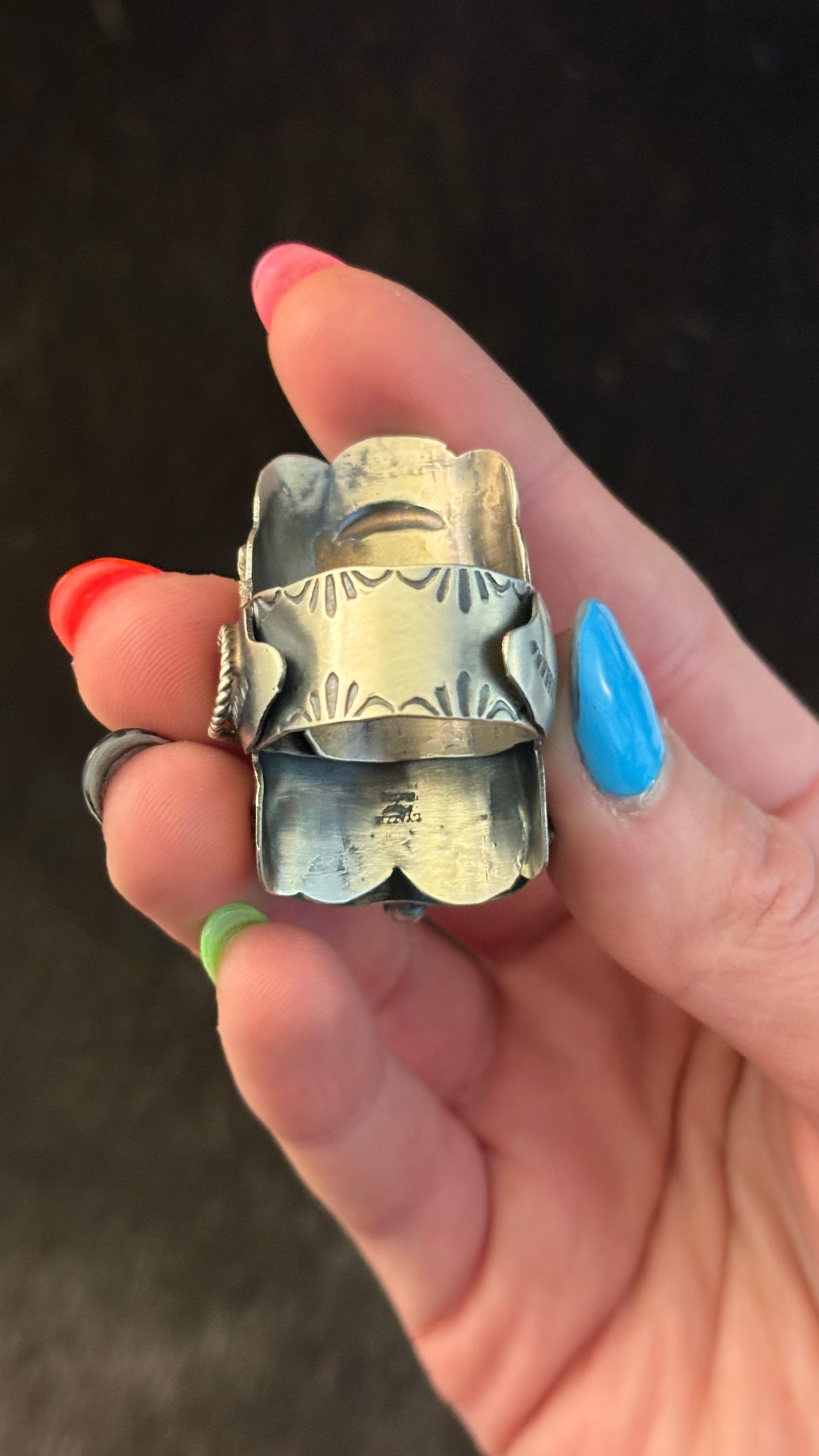 ADJUSTABLE TURQUOISE SADDLE RING BY TIM YAZZIE