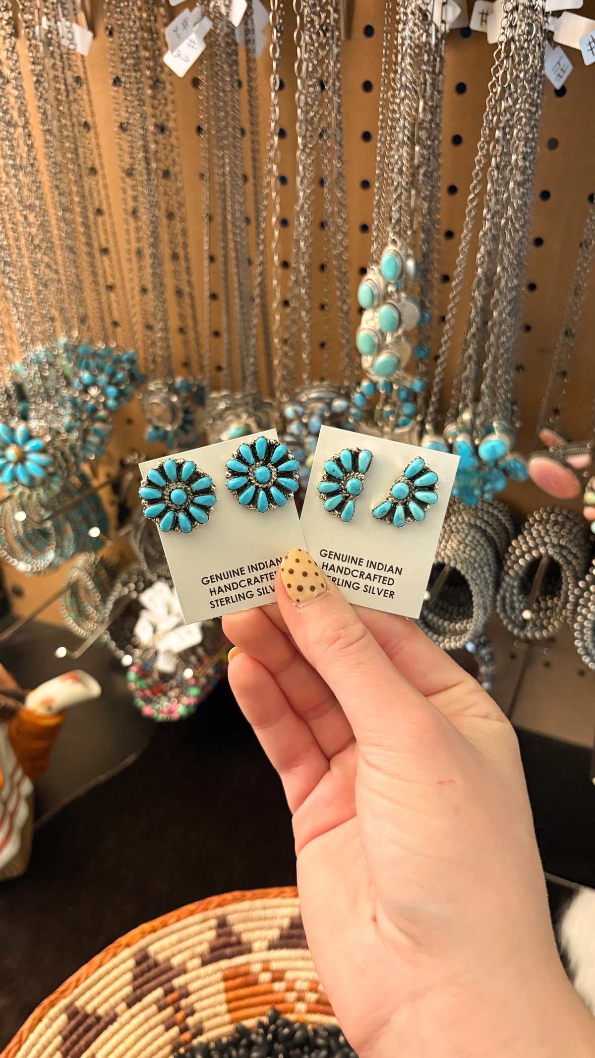 MEDIUM BLUE TURQUOISE CLUSTER EARRINGS BY JULIANA WILLIAMS