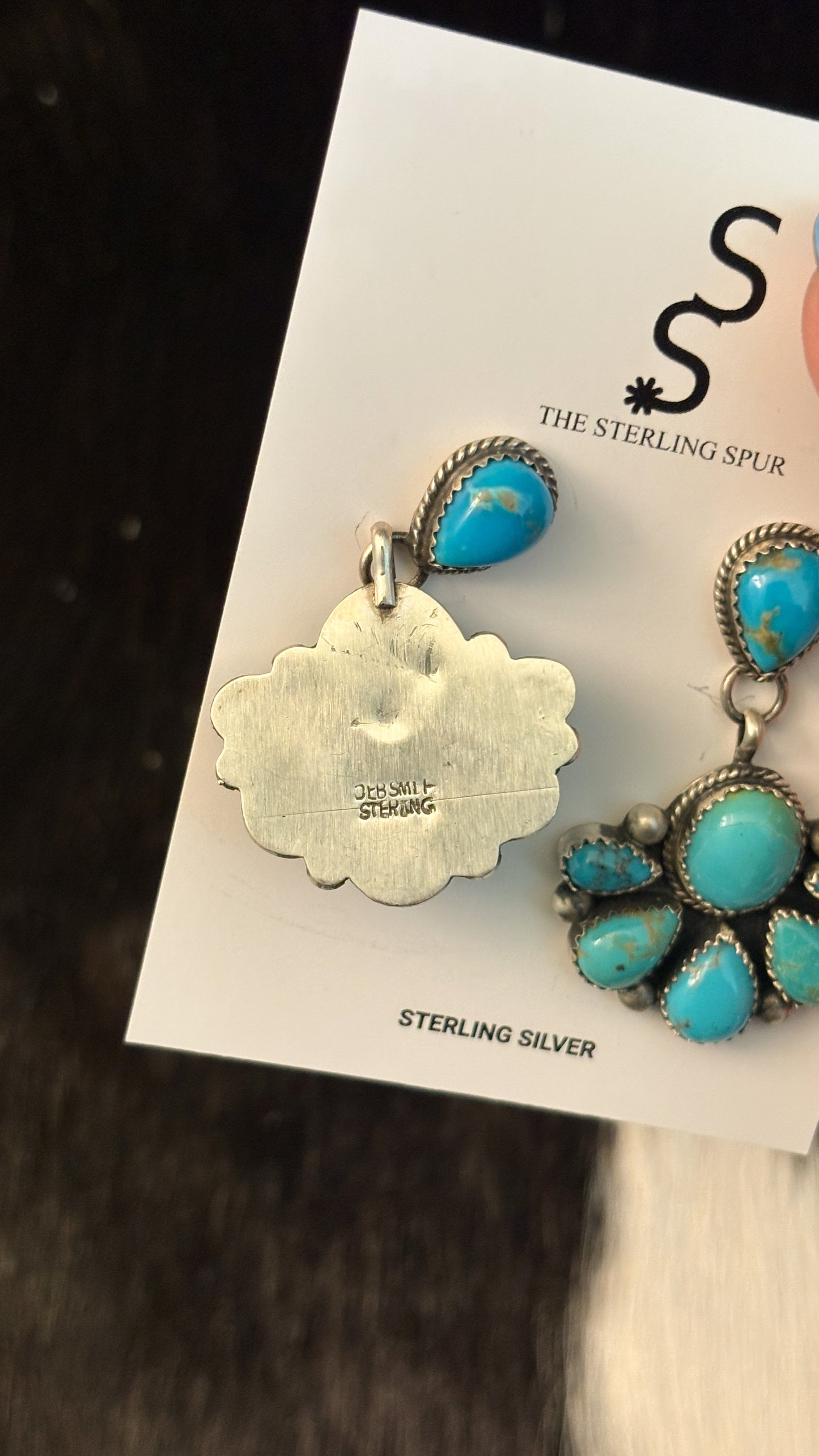 TURQUOISE DANGLE STATEMENT EARRINGS BY DEBRA SMITH