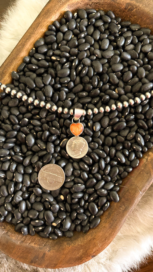 ORANGE SPINY OYSTER MERCURY DIME PENDANT