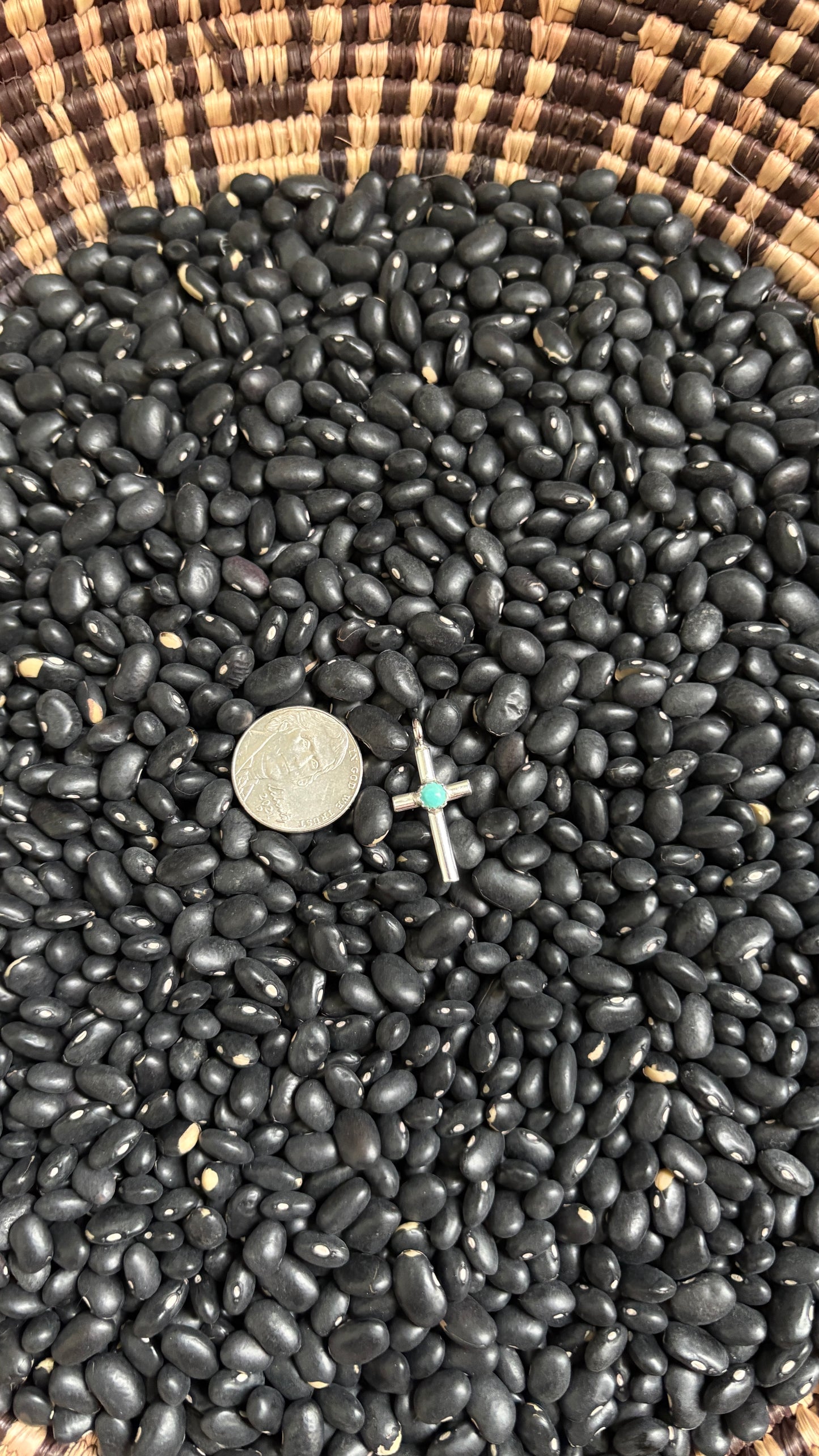 MINI SINGLE STONE TURQUOISE CROSS PENDANT