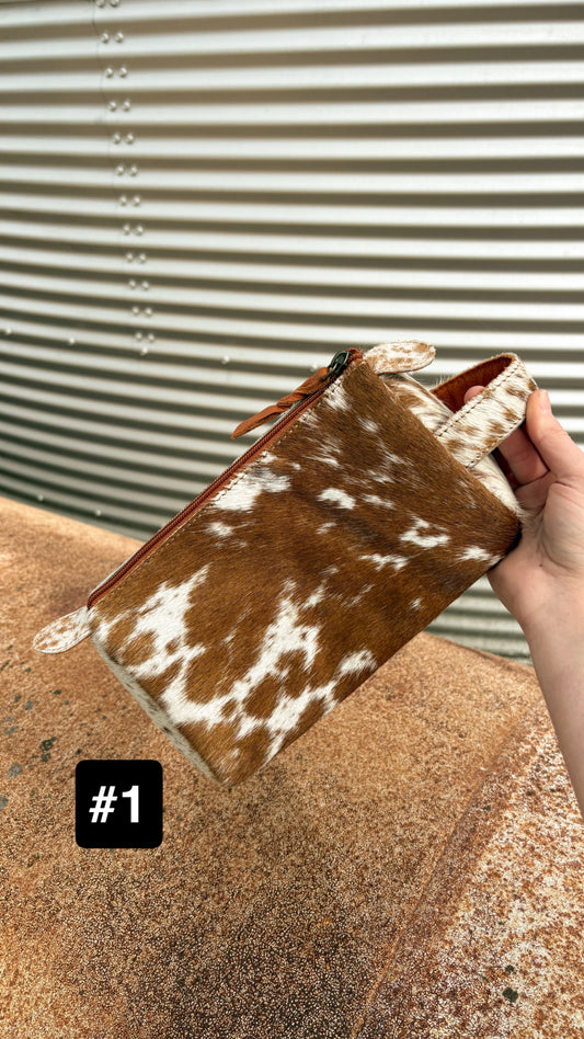 COWHIDE MAKE UP BAG