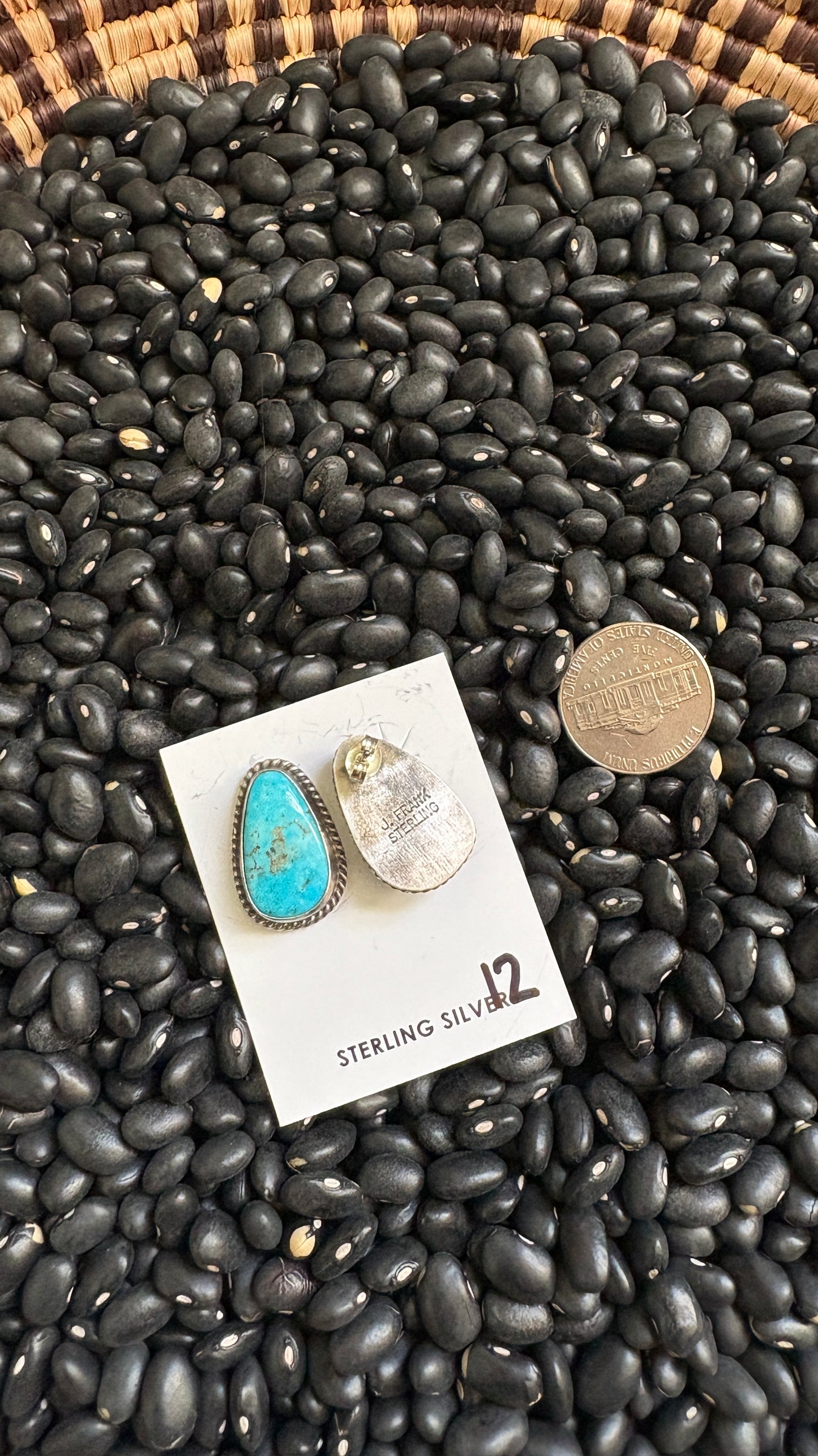 LARGE TURQUOISE POST EARRINGS