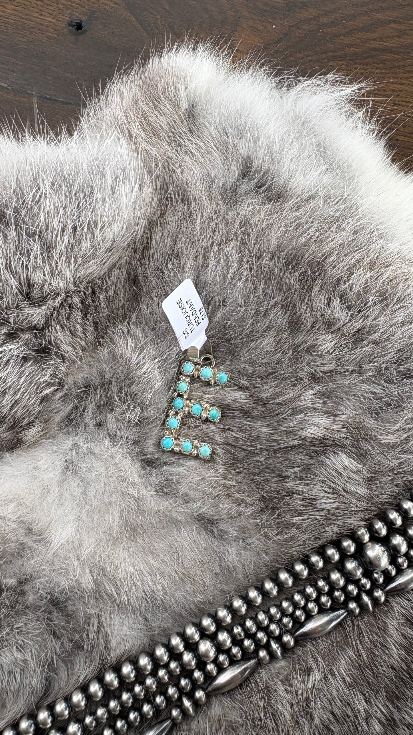 KINGMAN TURQUOISE INITAL PENDANT BY SCOTT SKEETS
