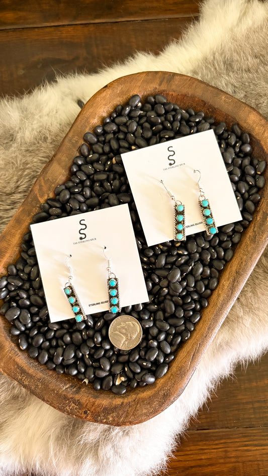 4 STONE TURQUOISE DANGLE EARRINGS