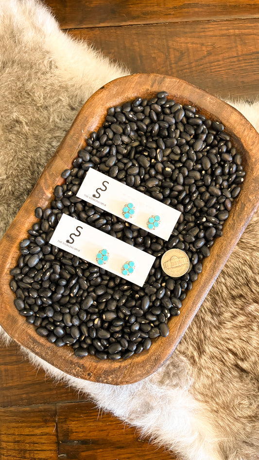 4 STONE TURQUOISE EARRINGS BY SWAIN CHARLEY