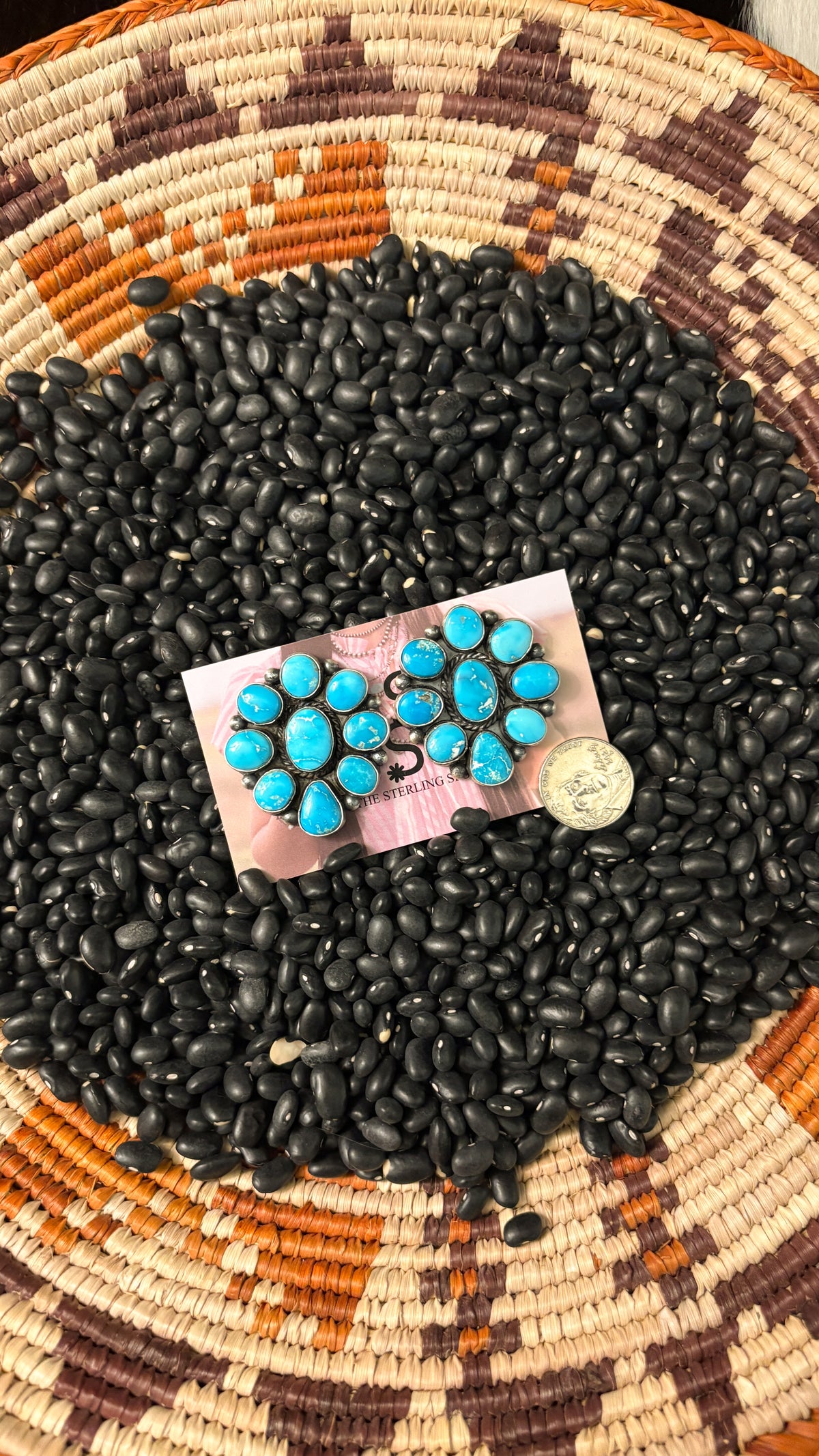 SKY BLUE SONORAN TURQUOISE CLUSTER EARRINGS BY LETRICIA LARGO