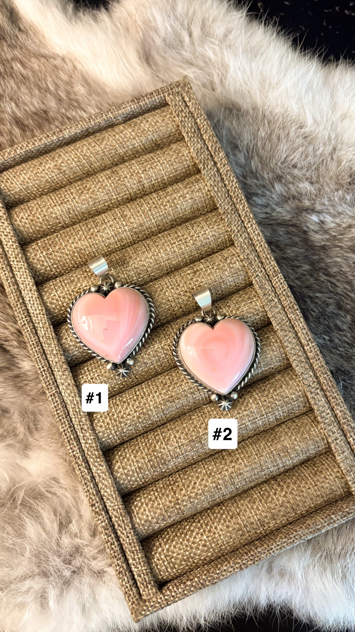 PINK CONCH HEART PENDANT BY JOHNNY DIXON