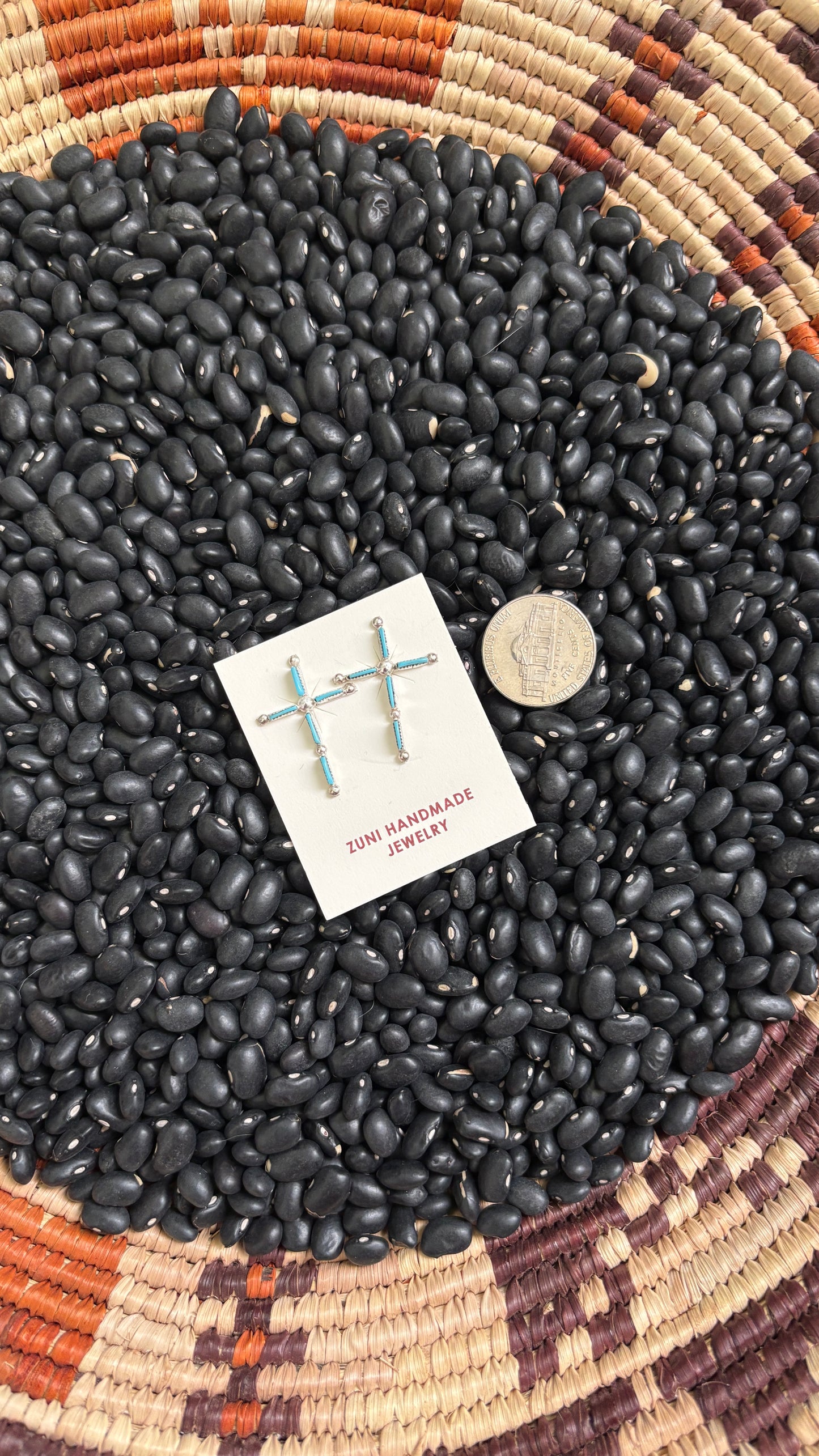 ZUNI CROSS POST EARRINGS BY INA LOSILOO