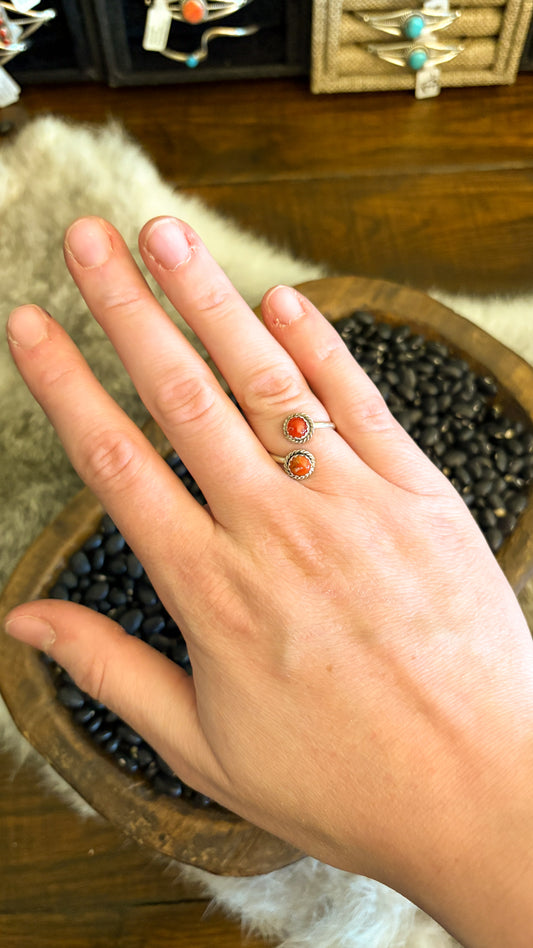 CORAL ADJUSTABLE RING BY ESTHER WHITE