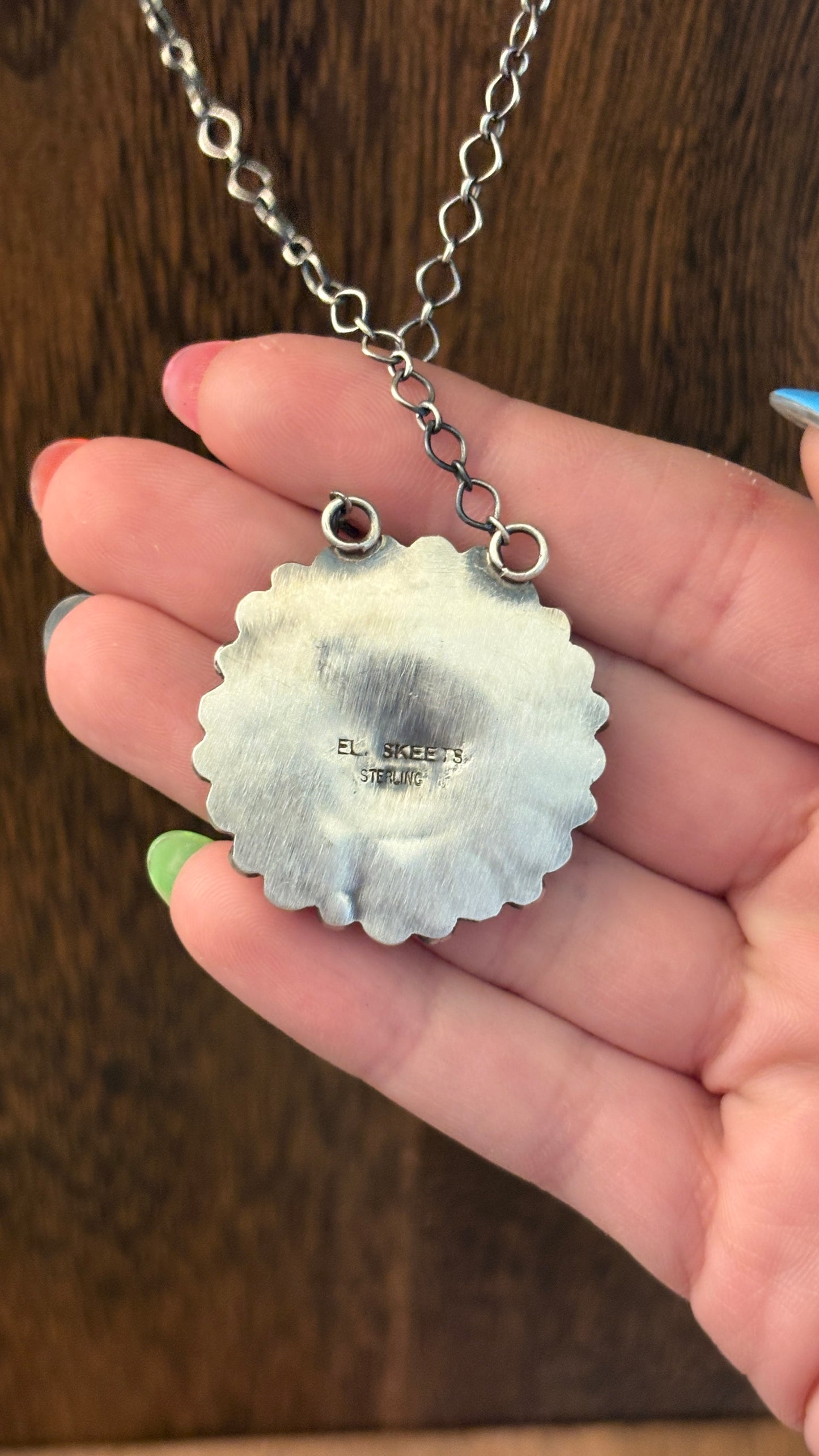 1944 TURQUOISE MERCURY DIME CLUSTER NECKLACE BY ELI SKEETS