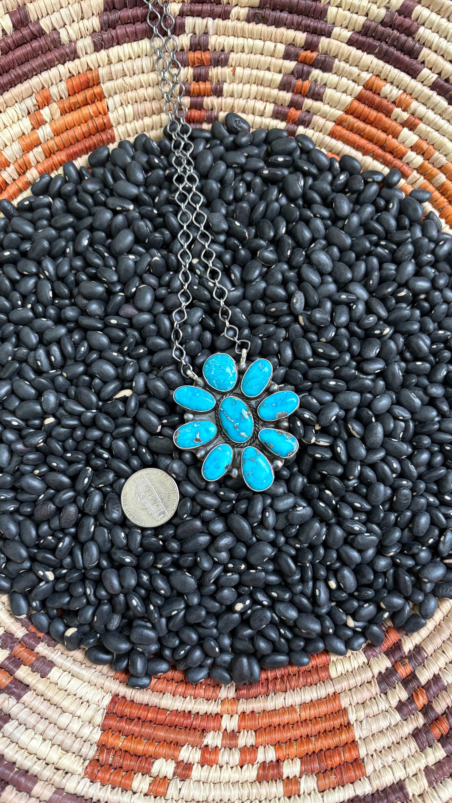 BLUE RIDGE TURQUOISE CLUSTER NECKLACE BY VICKY HICKS - #2
