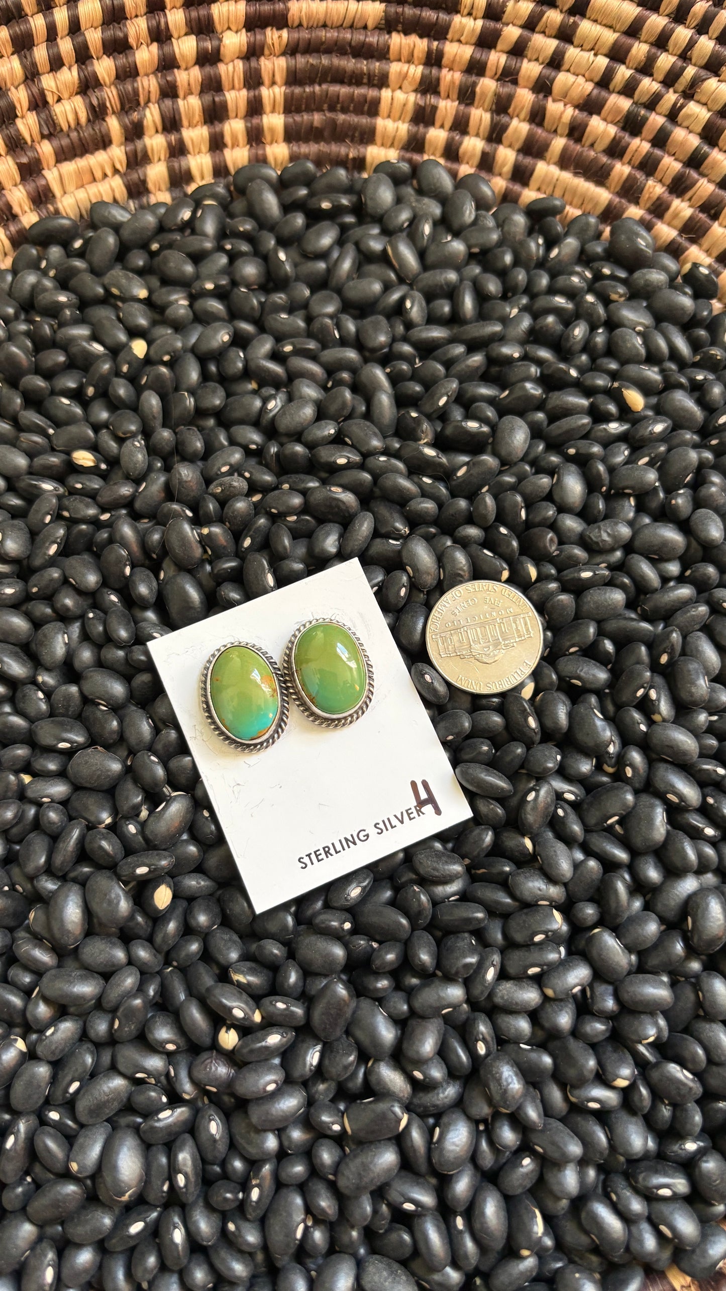 LARGE TURQUOISE POST EARRINGS