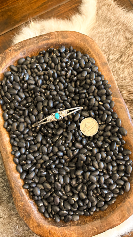 TURQUOISE STONE STACKER CUFF W DETAIL