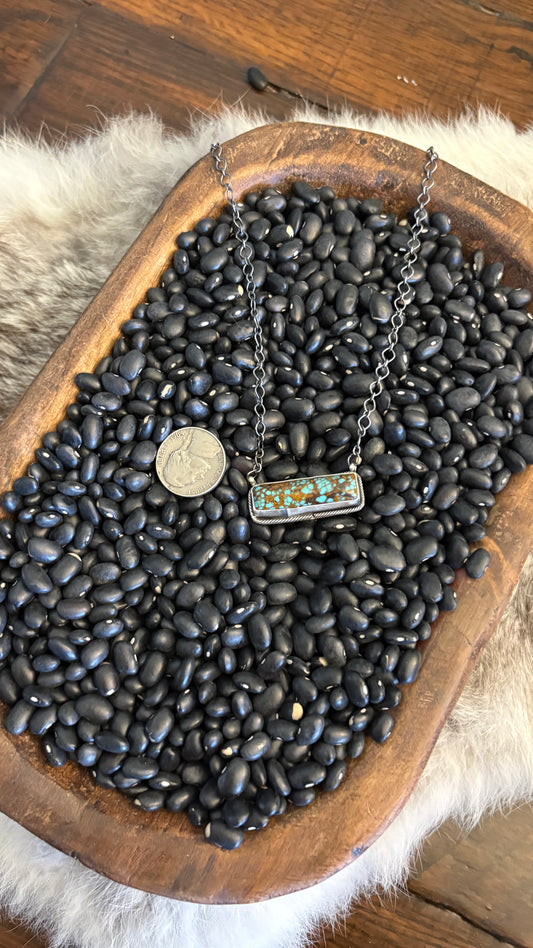 NUMBER 8 TURQUOISE BAR NECKLACE