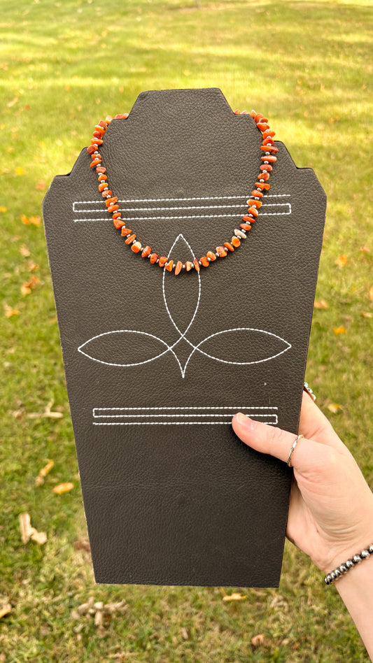 ORANGE SPINY OYSTER CHIP CHOKER