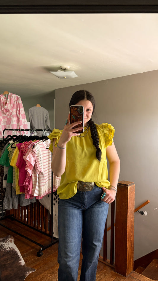 KIWI RUFFLE TOP