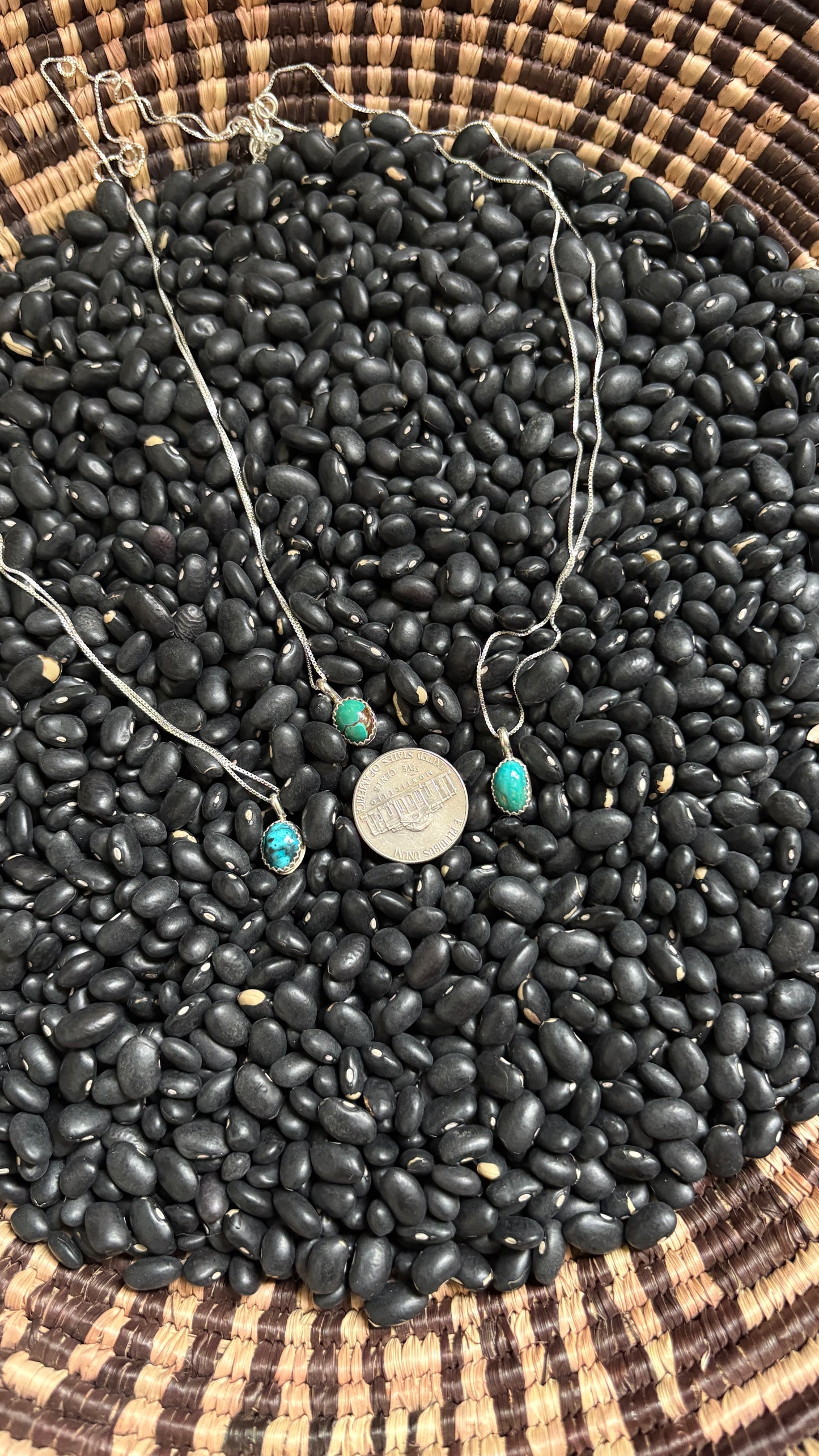 MINI TURQUOISE PENDANT W CHAIN NECKLACE