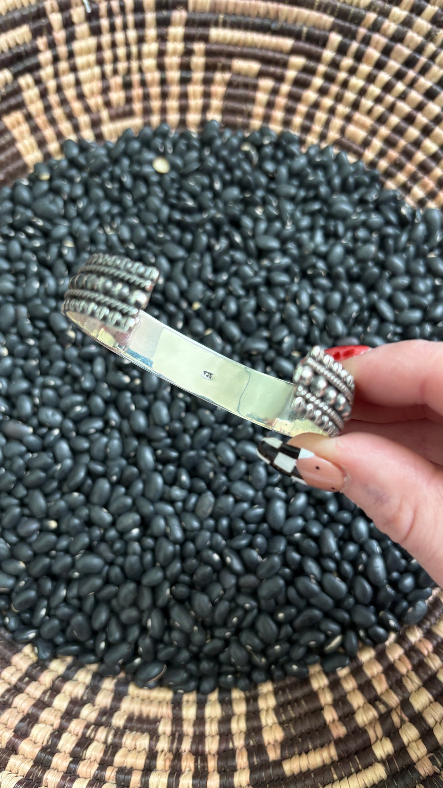 BEADED STATEMENT CUFF W ROPE DETAIL