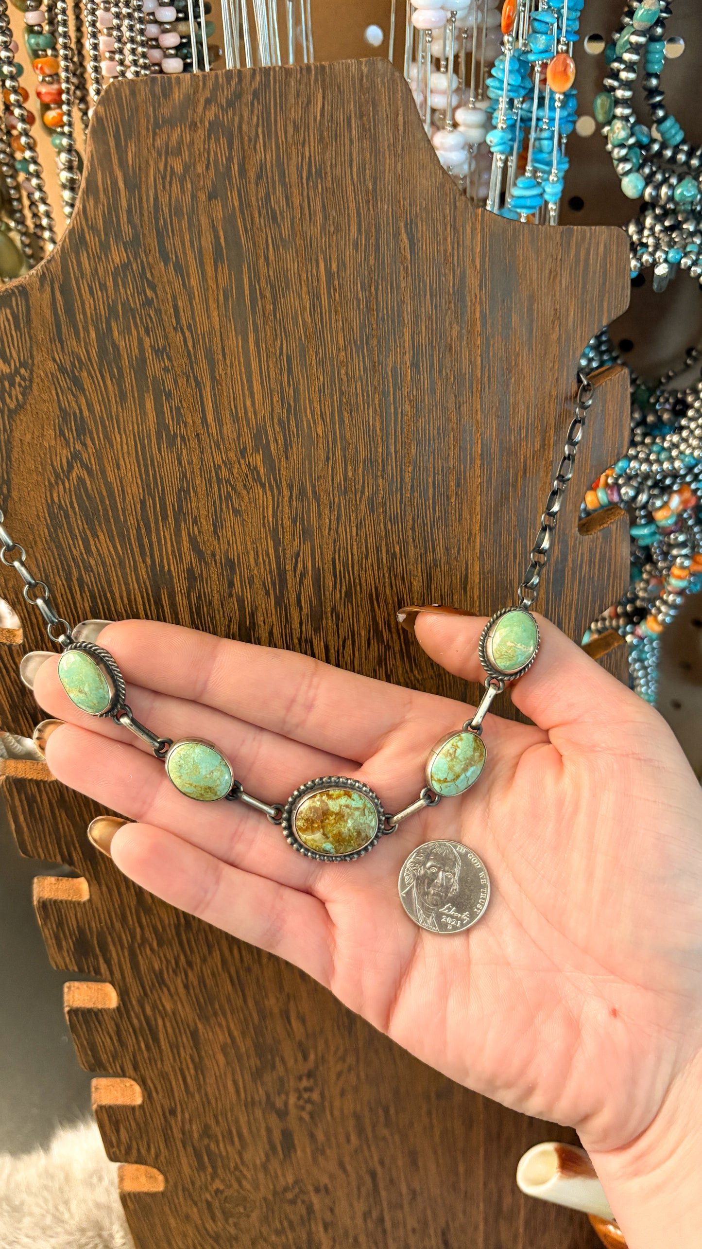 TURQUOISE CHOKER BY PEGGY SKEETS