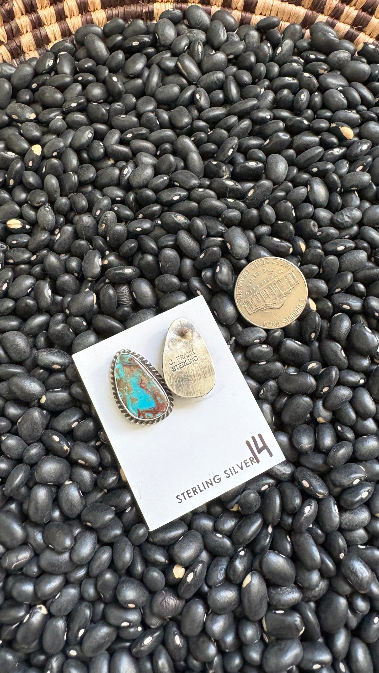 LARGE TURQUOISE POST EARRINGS