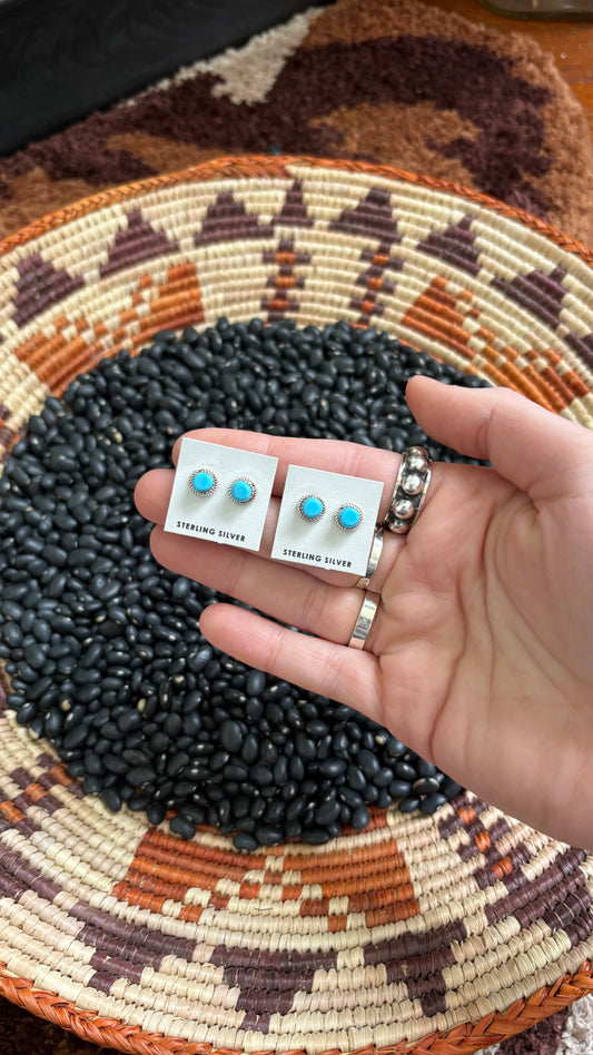 6MM TURQUOISE STUD EARRINGS