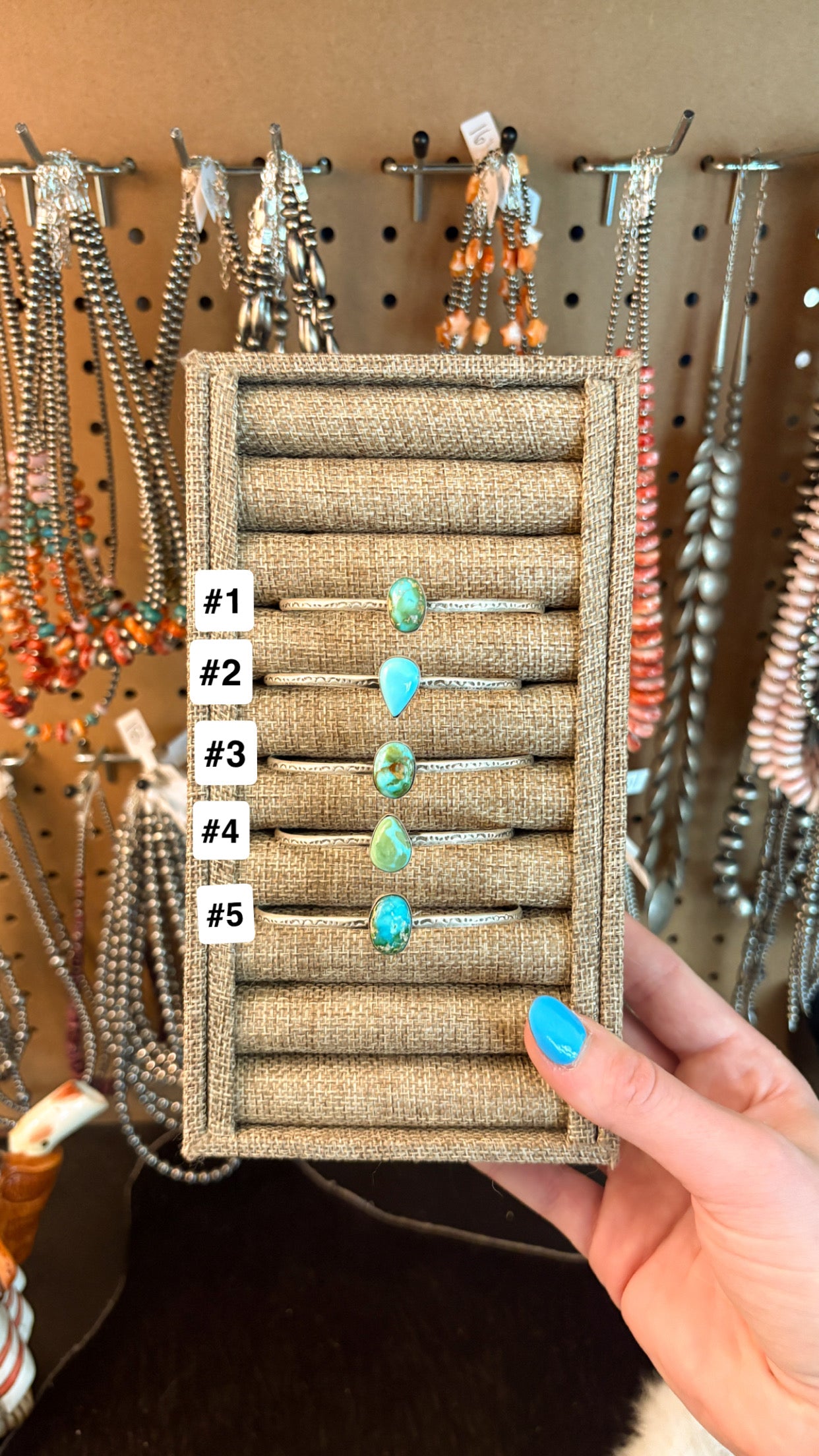 TURQUOISE CUFF W STAMPED BAND