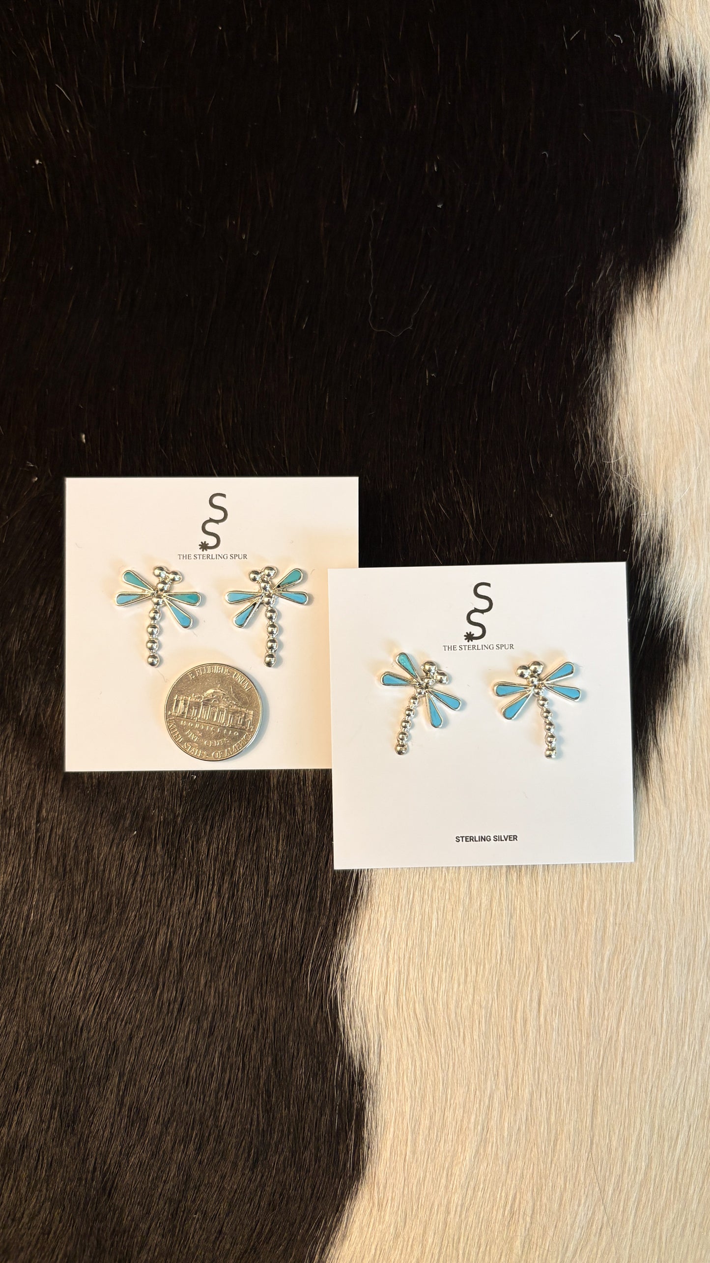ZUNI TURQUOISE DRAGONFLY EARRINGS