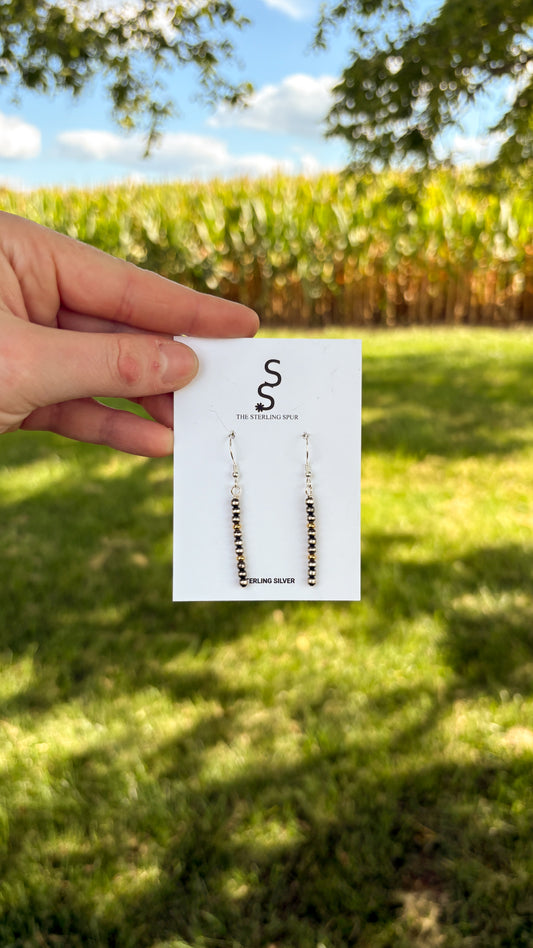 GOLD & PEARL 3MM DANGLE EARRINGS