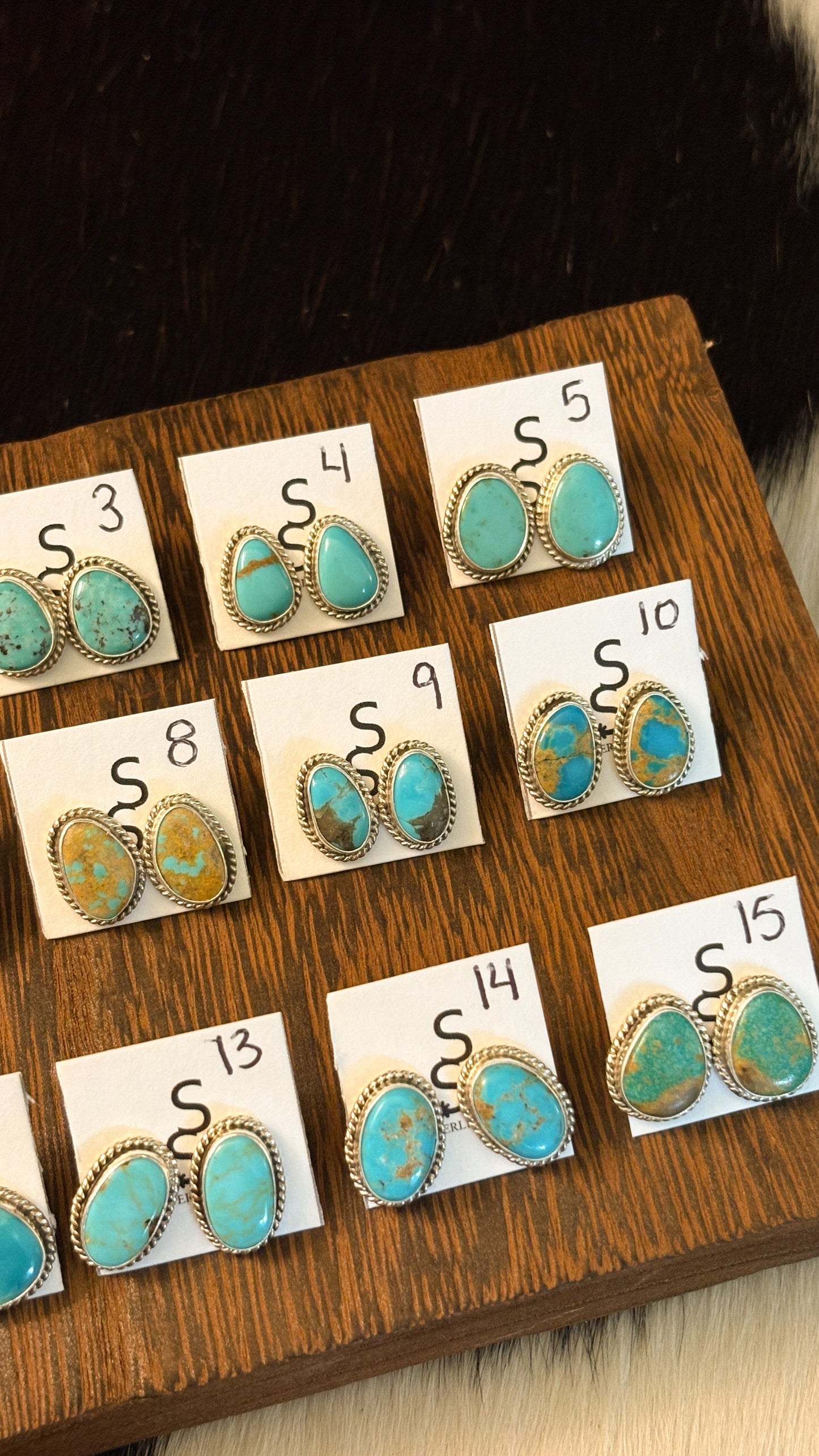 TURQUOISE STUD EARRINGS BY PEGGY SKEETS