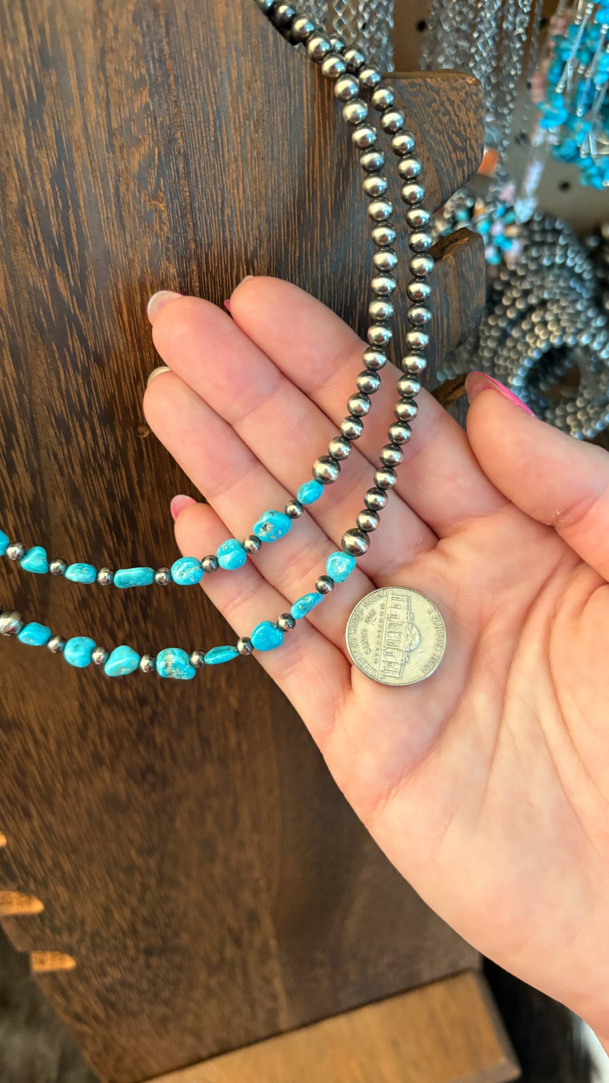 WHITE WATER TURQUOISE PEARL NECKLACE