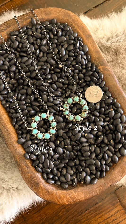 ROUND KINGMAN TURQUOISE NECKLACE BY MAXINE RAMIREZ