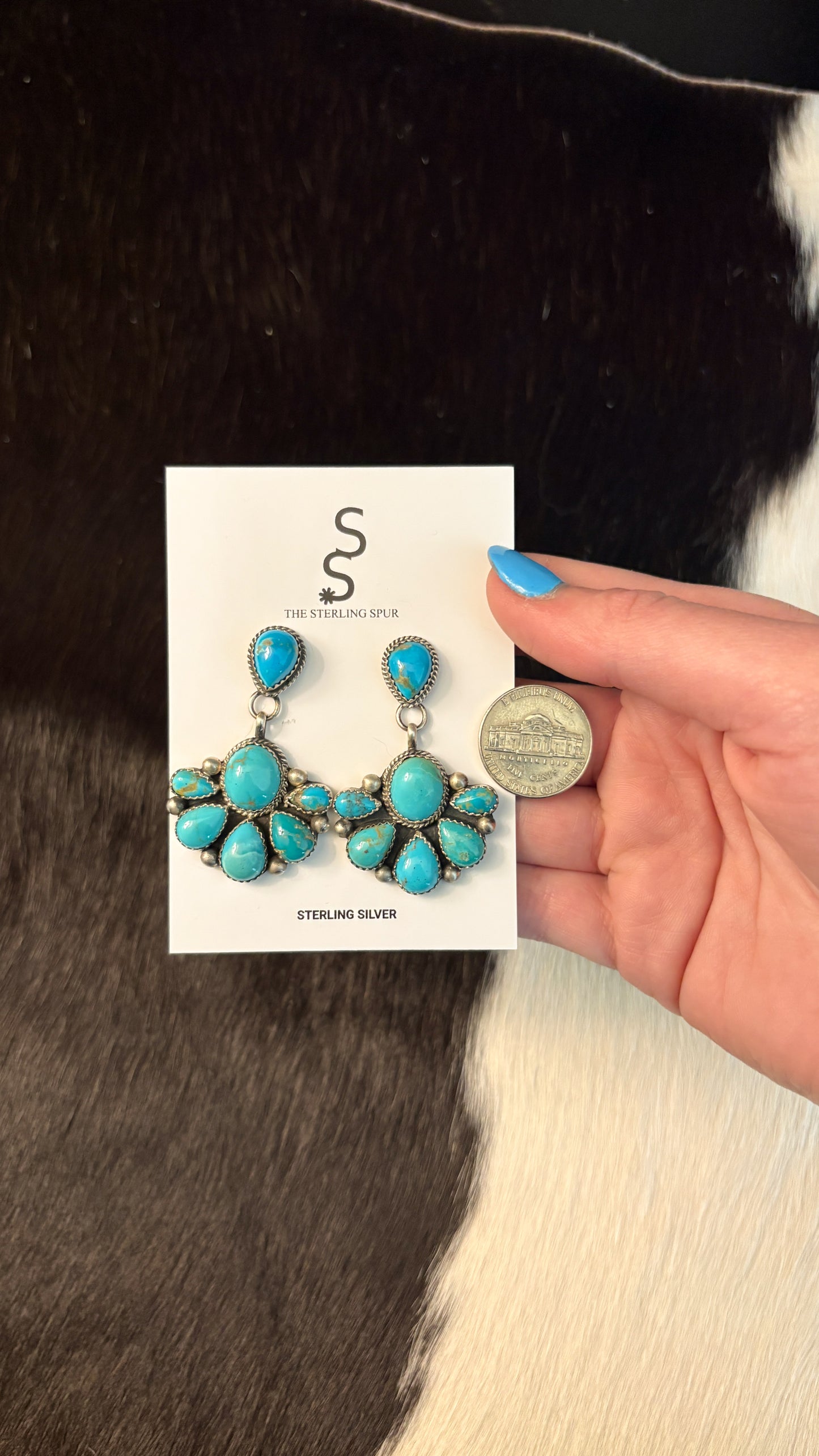 TURQUOISE DANGLE STATEMENT EARRINGS BY DEBRA SMITH