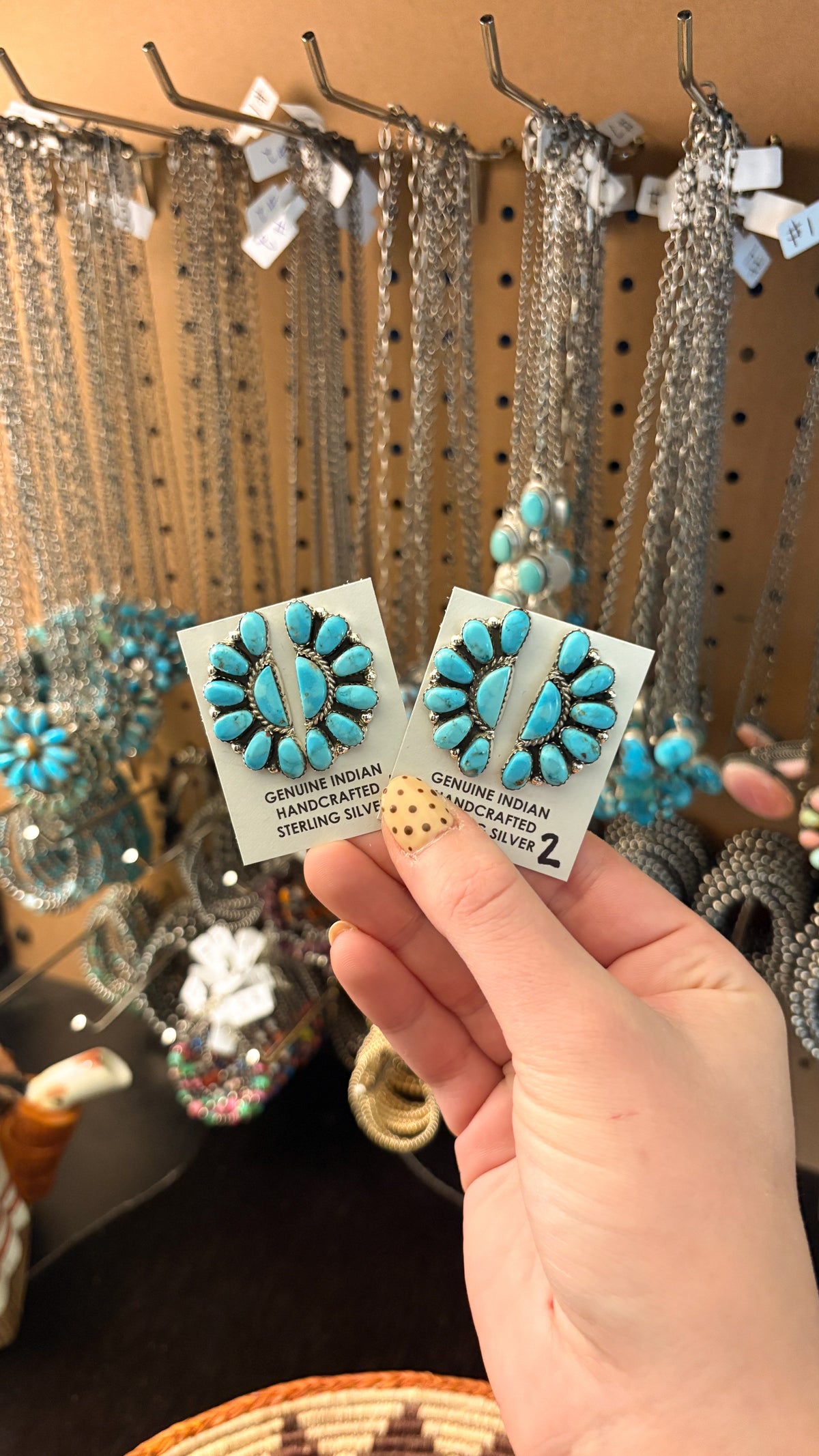 LARGE BLUE TURQUOISE HALF CLUSTER EARRINGS BY JULIANA WILLIAMS