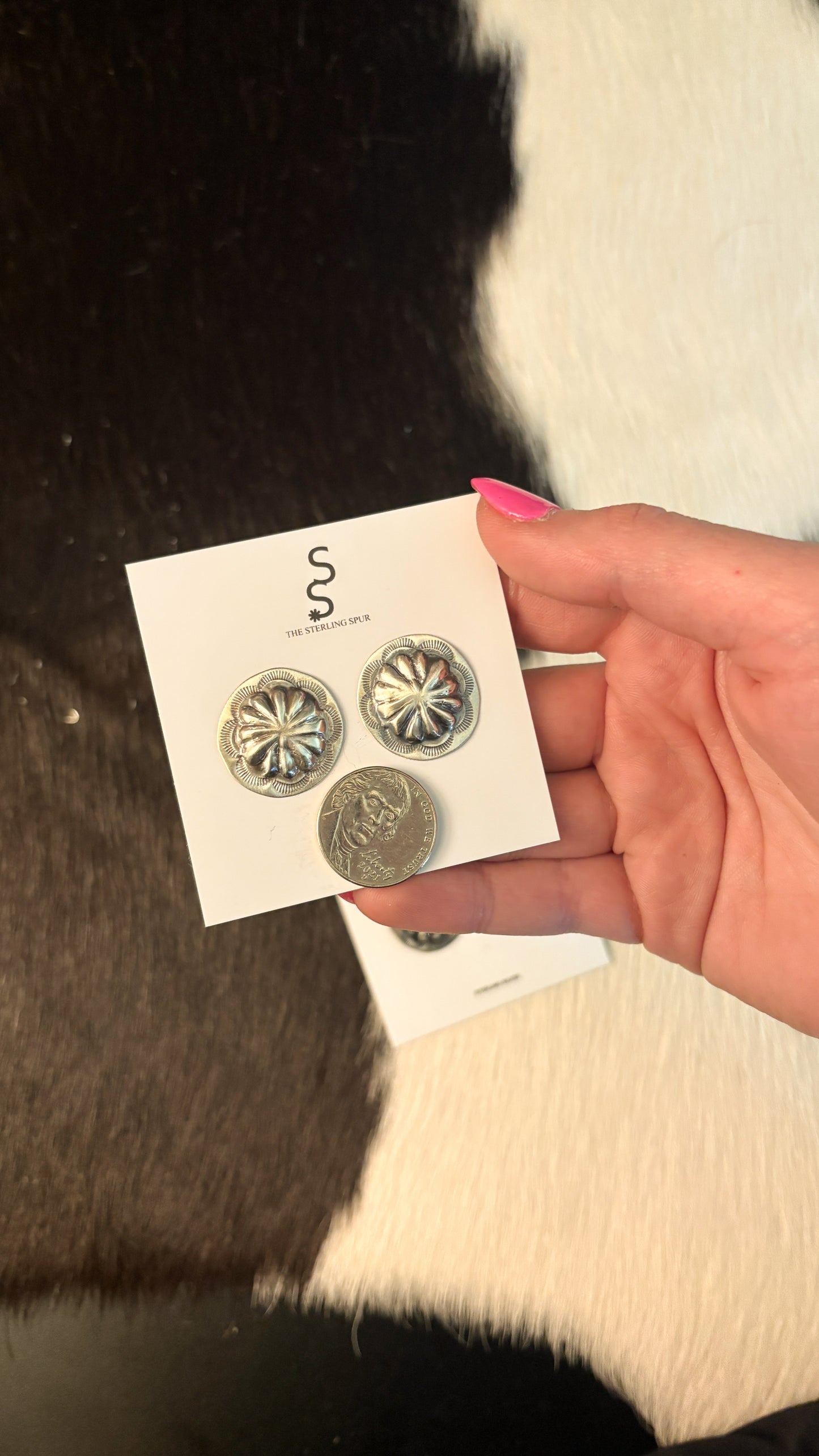 ROUND CONCHO EARRINGS BY JOAN BEGAY