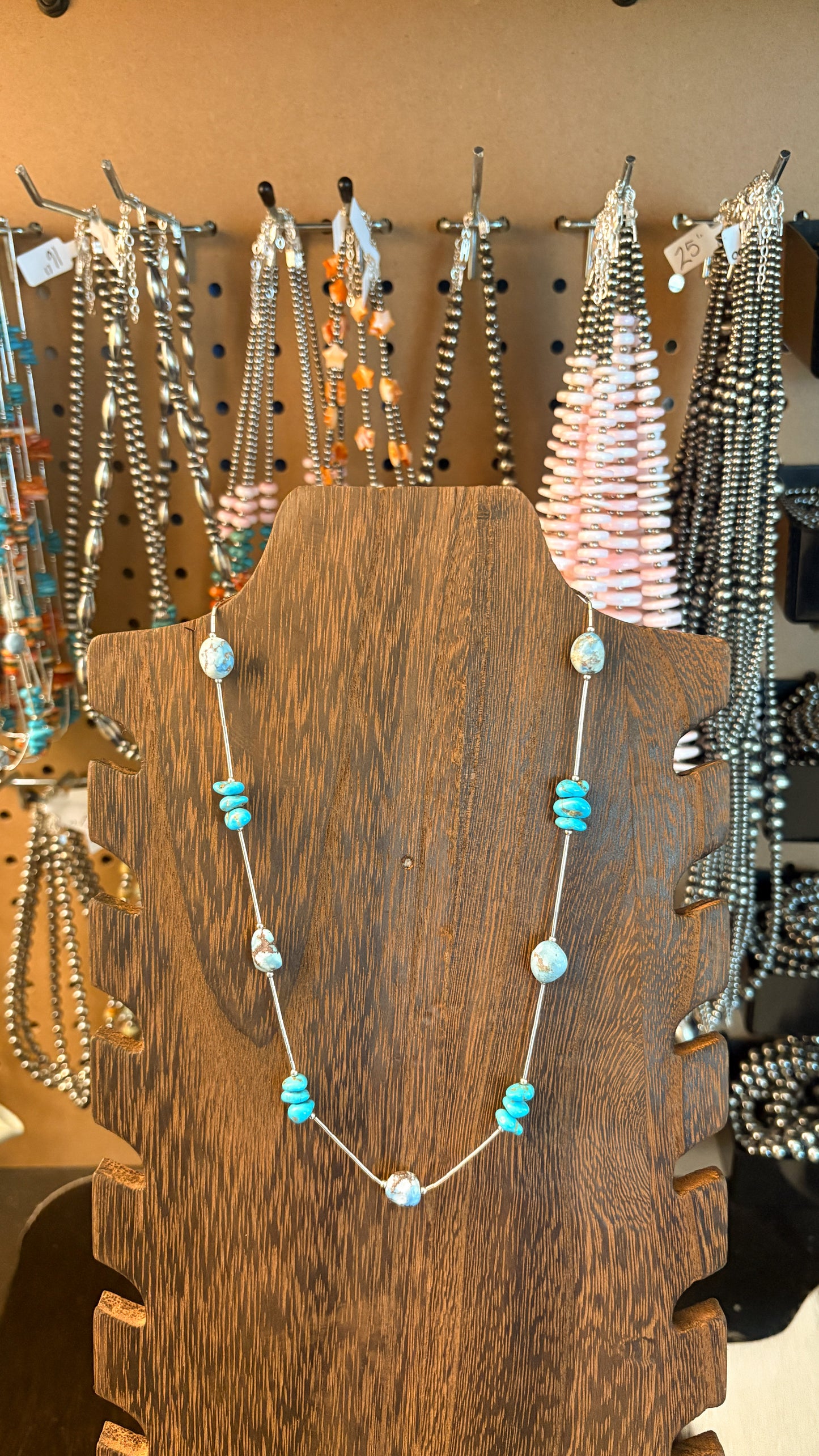 LIQUID SILVER GOLDEN HILLS & KINGMAN TURQUOISE NECKLACE