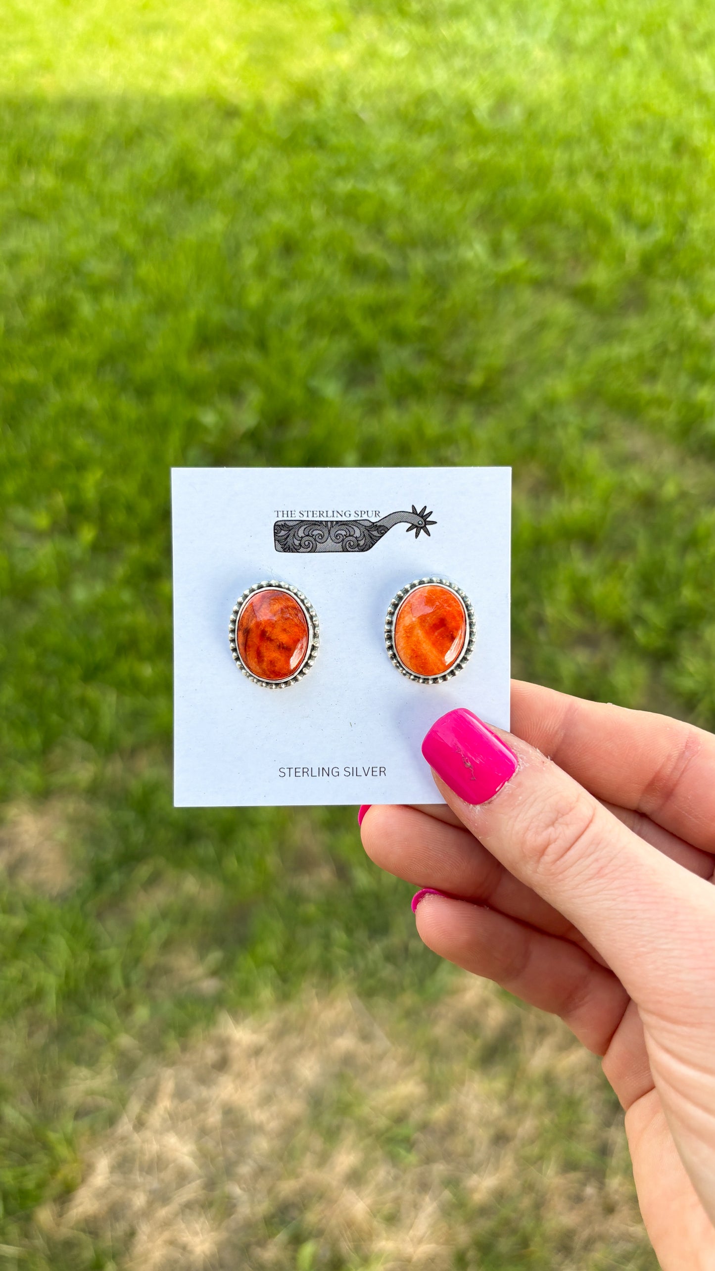 ORANGE SPINY OYSTER EARRINGS